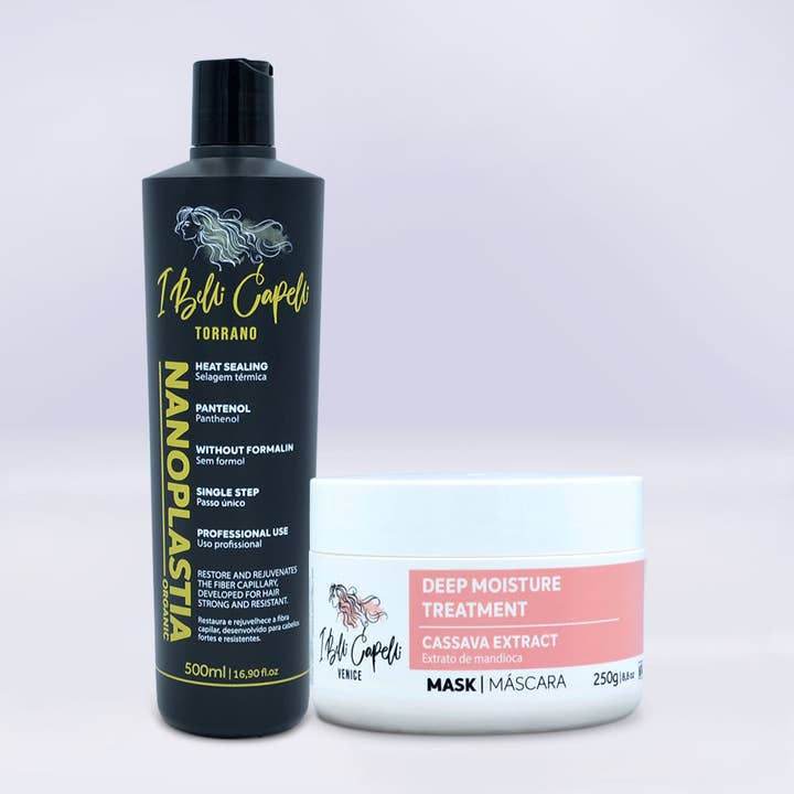 Kit I Belli Capelli Torrano thermische afdichting 500ml/16,9 fl.oz en Venice Cassave masker 250g/8,8 oz voor wholesale door I Belli Capelli