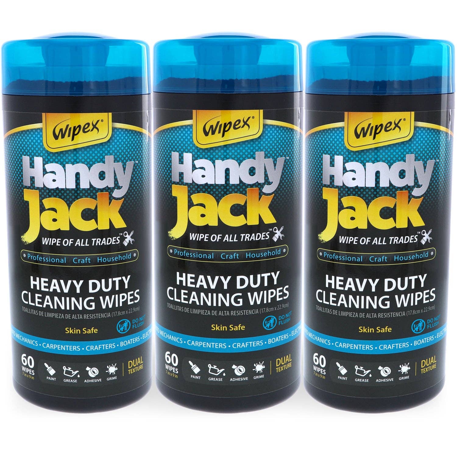 Wipex - Wholesale Cleaning Cloth - Handy Jack Heavy Duty Cleaning Wipes 60ct Canister15
