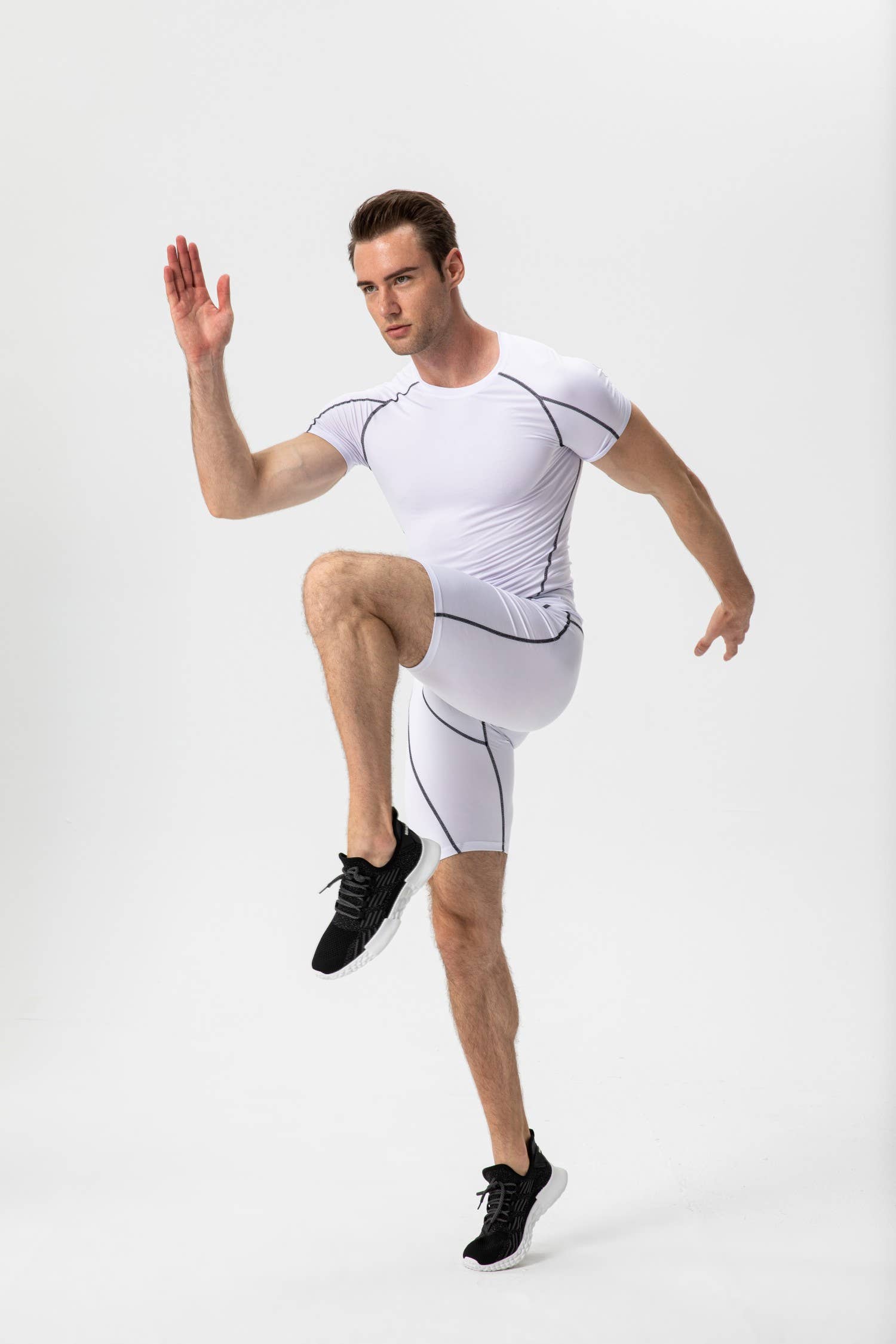 Active by Anna-Kaci - Wholesale Athletic Top - Men's - Men's Compression Short Sleeve Athletic T-Shirt16