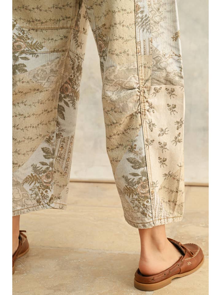 P5052 MULTI PRINTED BARREL PANTS for wholesale on Faire