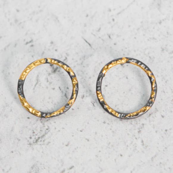 Birch Open Circle Stud Earrings for wholesale by Stórica Studio (Previously Silver + Salt)