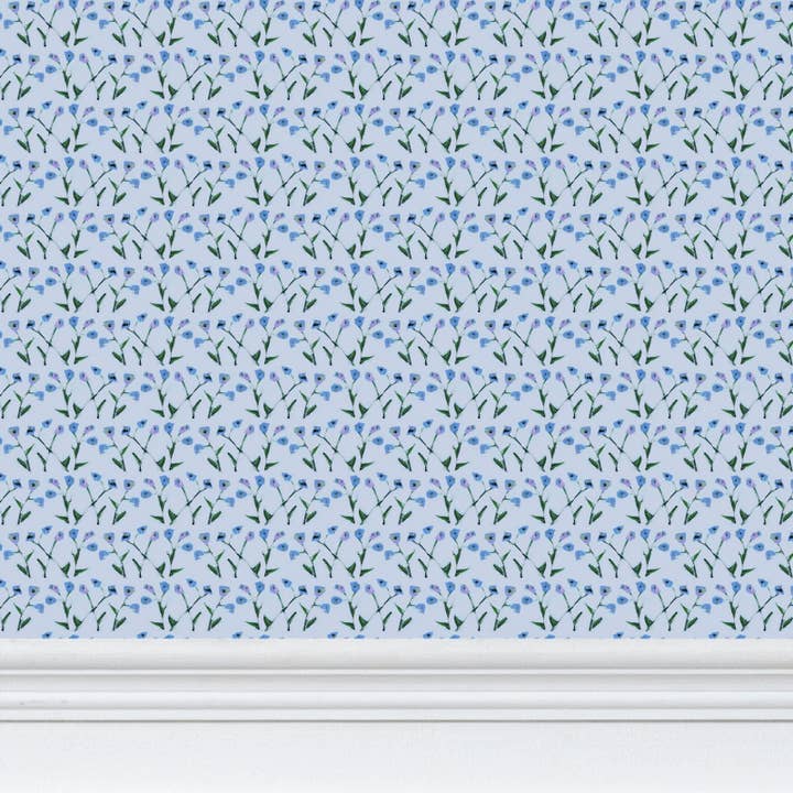 Genevieve Wallpaper (Periwinkle Multi) for wholesale by Erin Donahue Tice