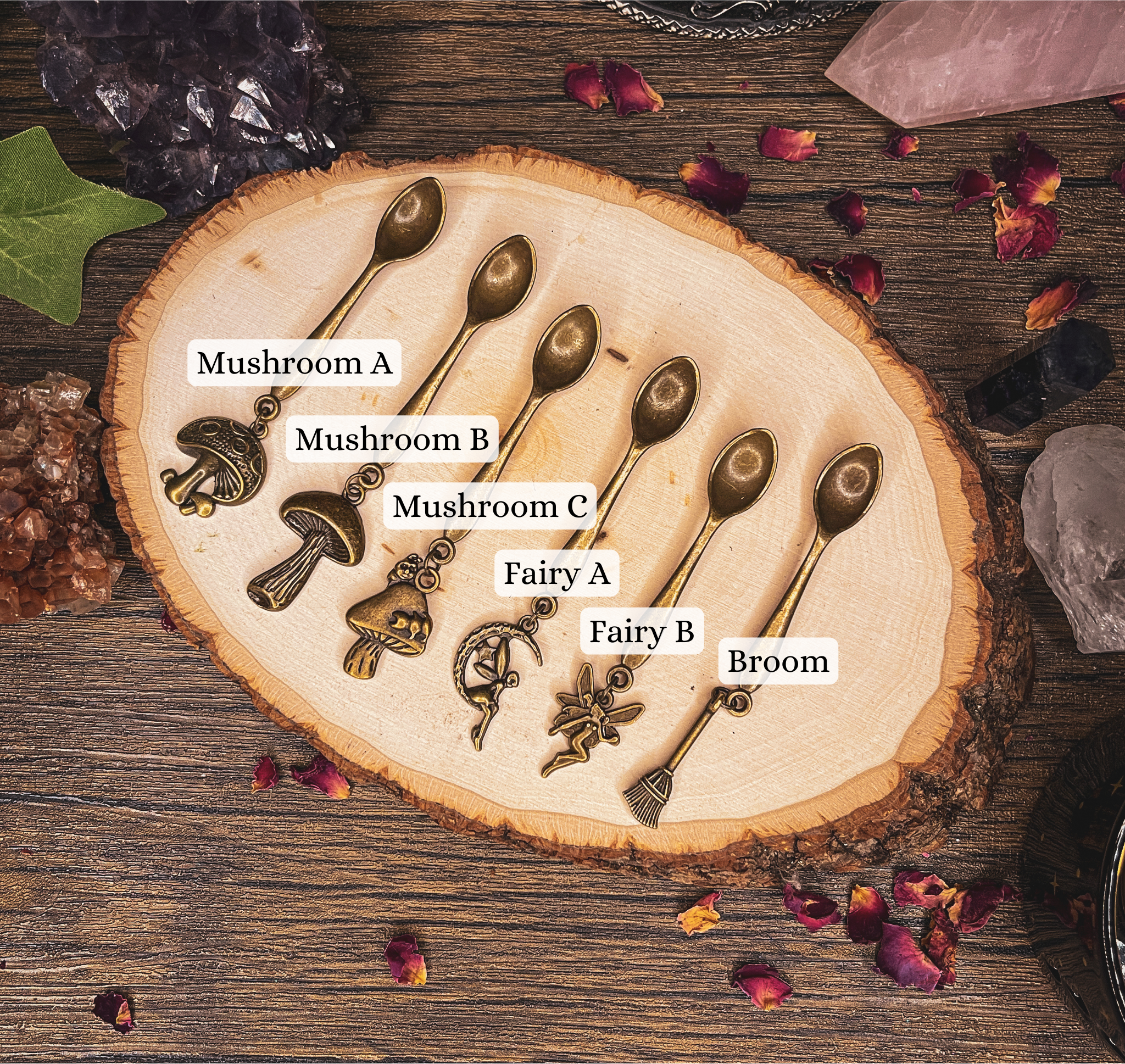 Moondust and Raven – Großhandel Individueller Charm/Anhänger – Witchy Charm Löffel aus Bronze, Kräuter- und Zauberlöffel mit Anhänger2