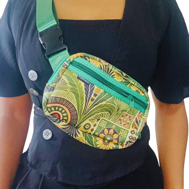 African Print Neoprene Hip Pouch, Waterproof Accessory #3 for wholesale by YewandeAndCo