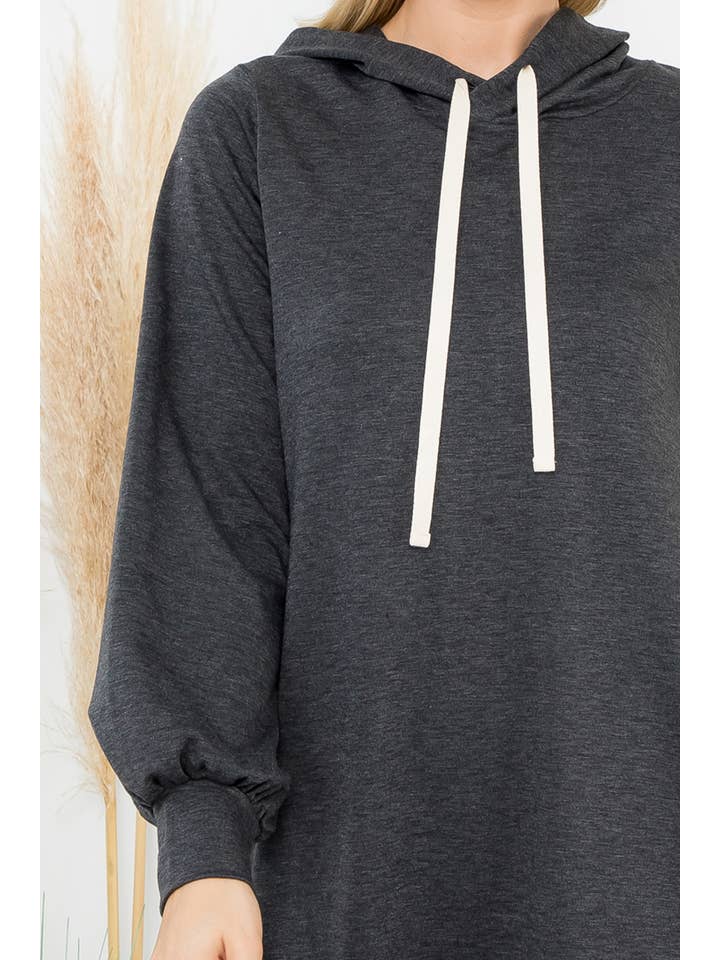 You & Me - Wholesale Hoodie - Women's - YMD10061XV-PLUS SIZE FRENCH TERRY LONG PUFF SLEEVE HOODIE14