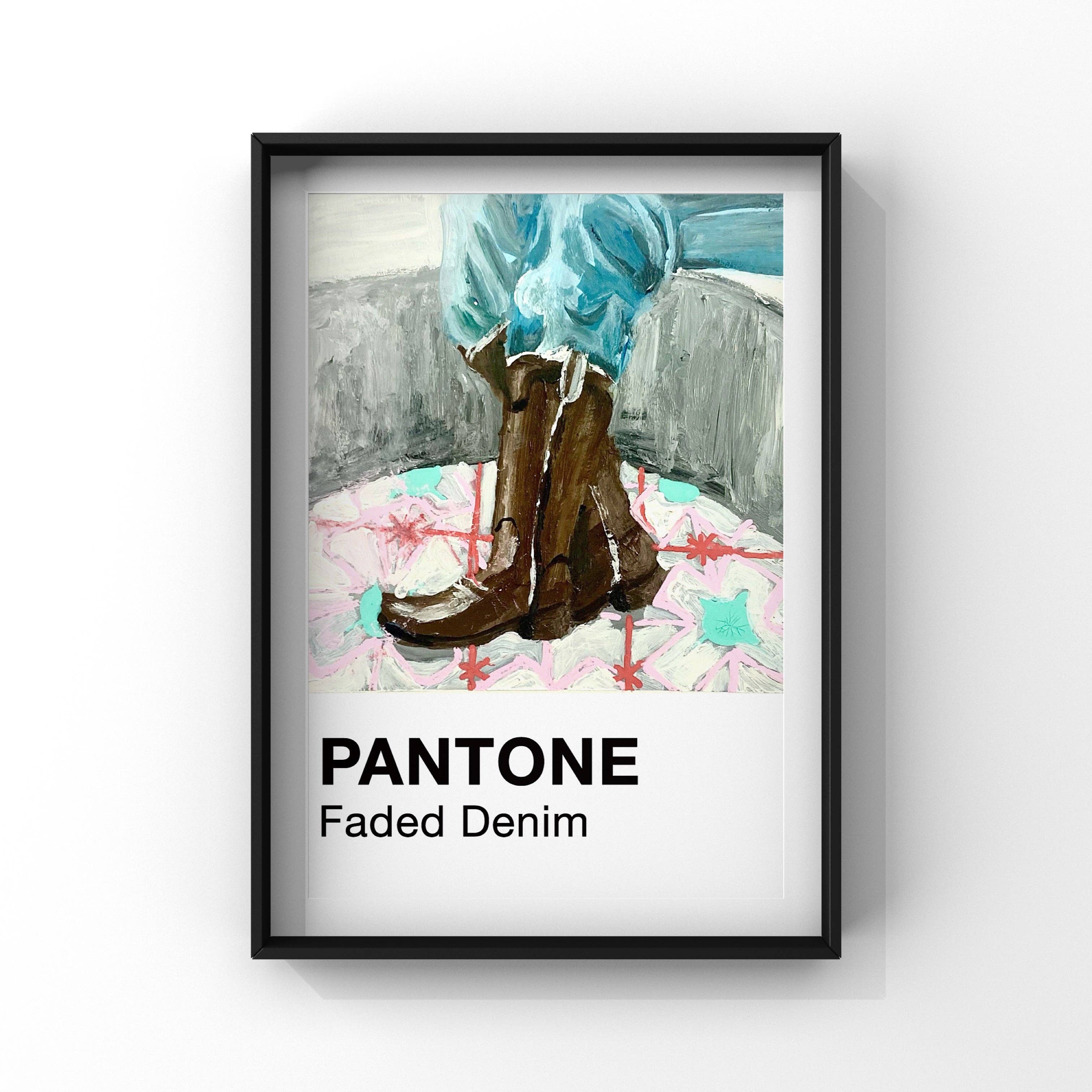 The Abstract By Sasha - Wholesale Art Print - Pantone Faded Denim0