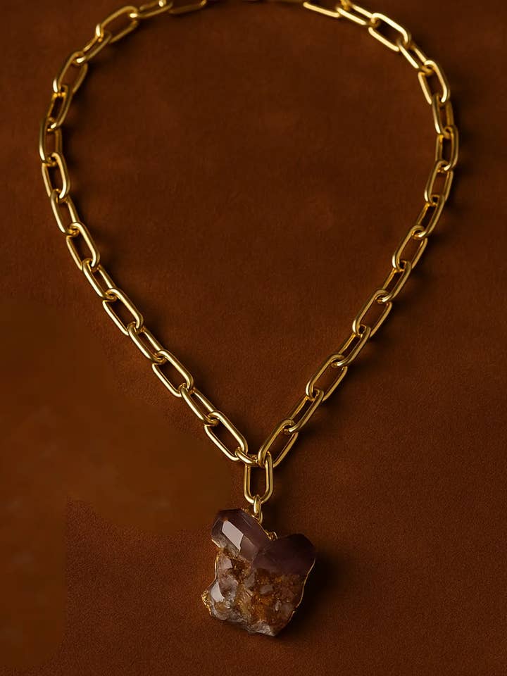 Super Seven Necklace – The Sacred Stone in 18K Gold for wholesale by PHOEBE´S