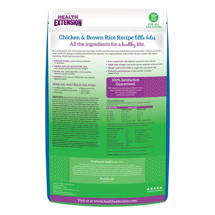 Health Extension Pet Care - Wholesale Pet Food - Dog - Little Bites Chicken & Brown Rice Recipe