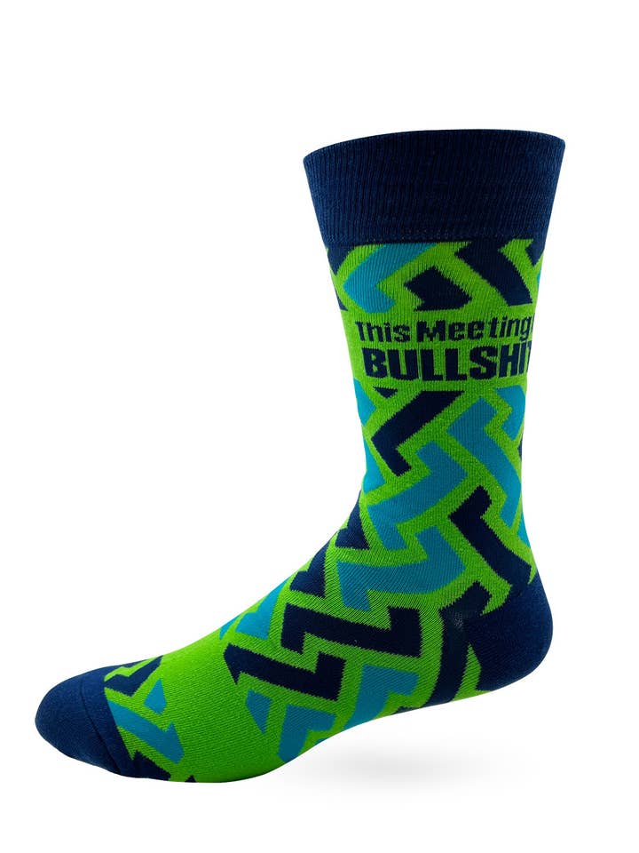 Fabdaz - Wholesale Socks – Men's - This Meeting is Bullshit Men's Novelty Crew Socks2