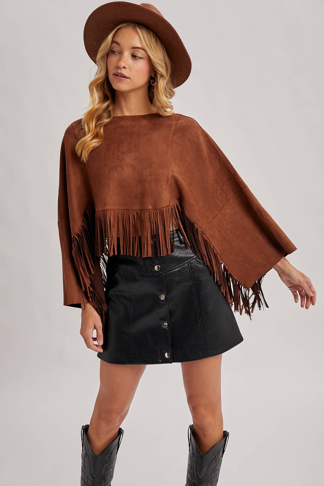 Bluivy - Wholesale Poncho - Women's - WESTERN BOHEMIAN SUEDE FRINGE CAPE17