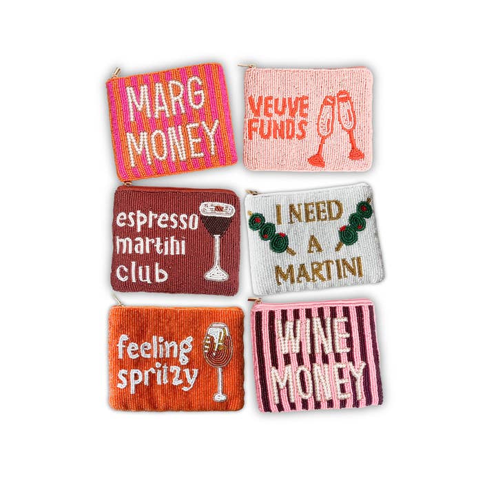 Brittyland - Vente Porte-monnaie – femme - Pochette de Luxe XL Perlée - Designs Motivants - Porte-Monnaie