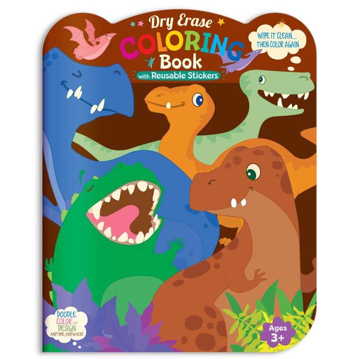 The Piggy Story - Wholesale Coloring Book - Kids & Baby - Dry Erase Reusable Coloring Book with Stickers | Dinosaur