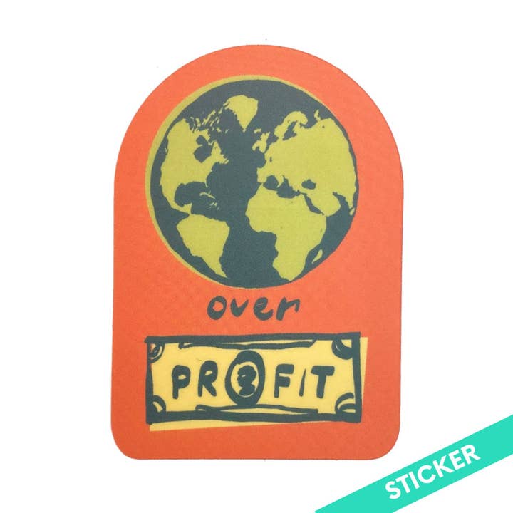 Ladyfingers Letterpress - Wholesale Sticker - Planet Over Profit Sticker