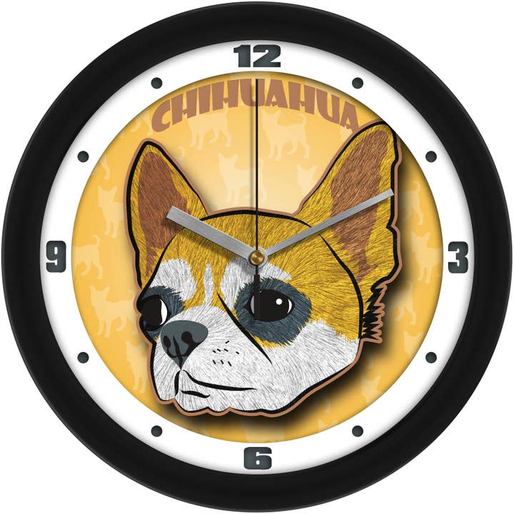 Horloge murale Chihuahua Dog pour la vente par Sun Time