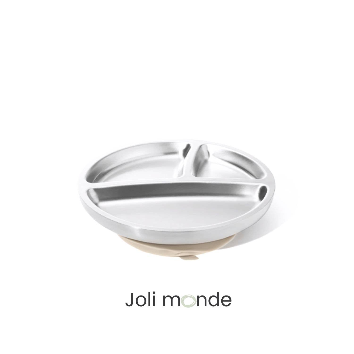Joli Monde - Wholesale Dinner Plate - Kids & Baby - Stainless steel plate with silicone suction cup - Sand2
