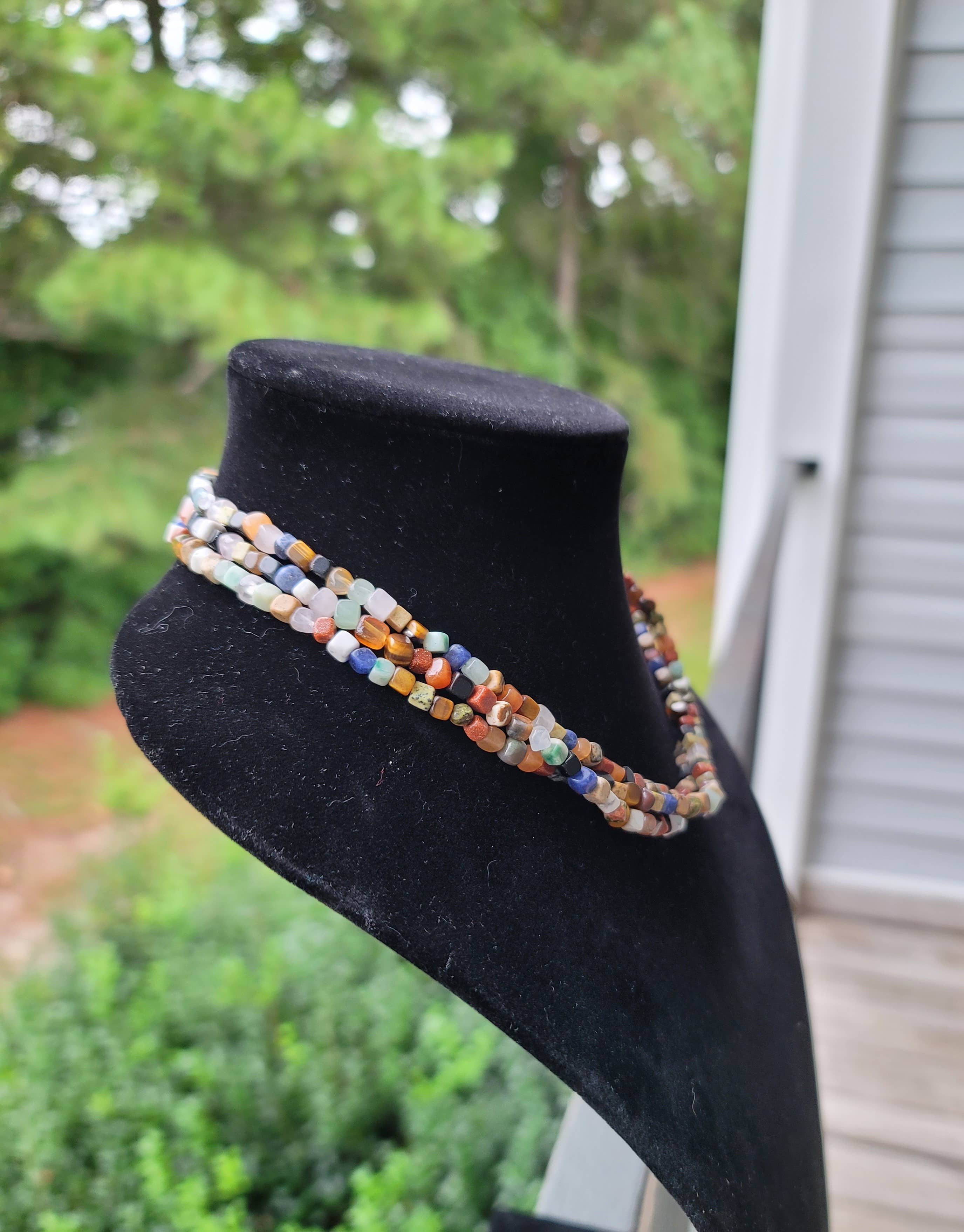 Horse Spirit Studio - Wholesale Choker/Collar - Natural gemstones 3 strand choker Native Southwest handmade 7