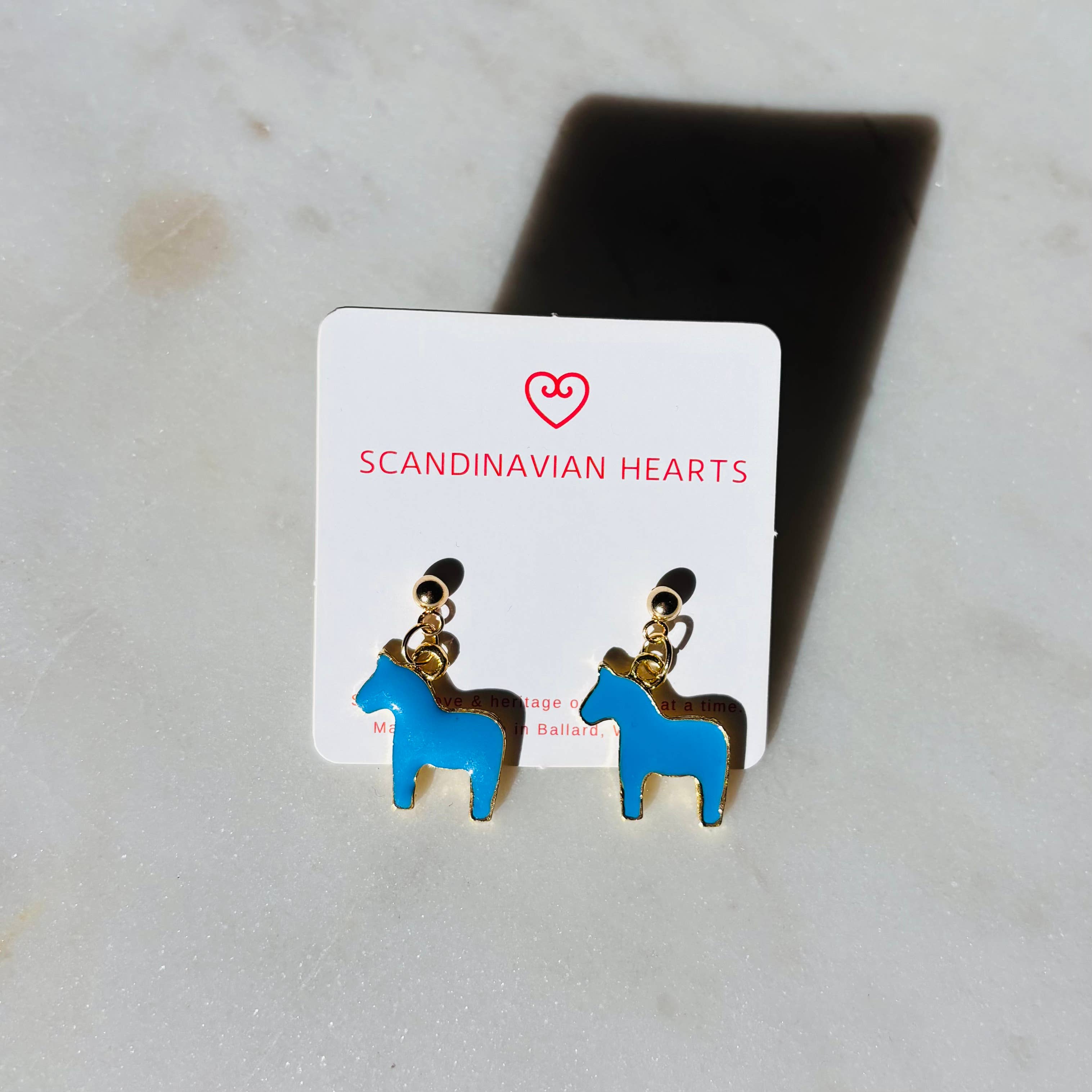 Scandinavian Hearts - Wholesale Stud/Post Earrings - Dala Horse Earrings3