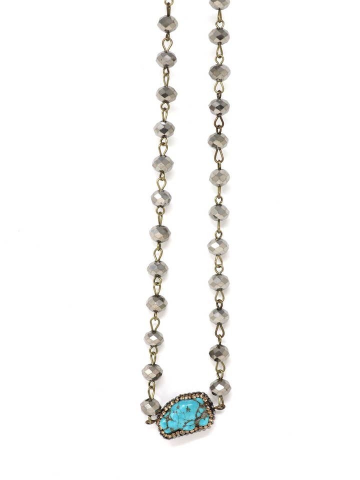 Colar turquesa e strass por atacado de Little Woodlander