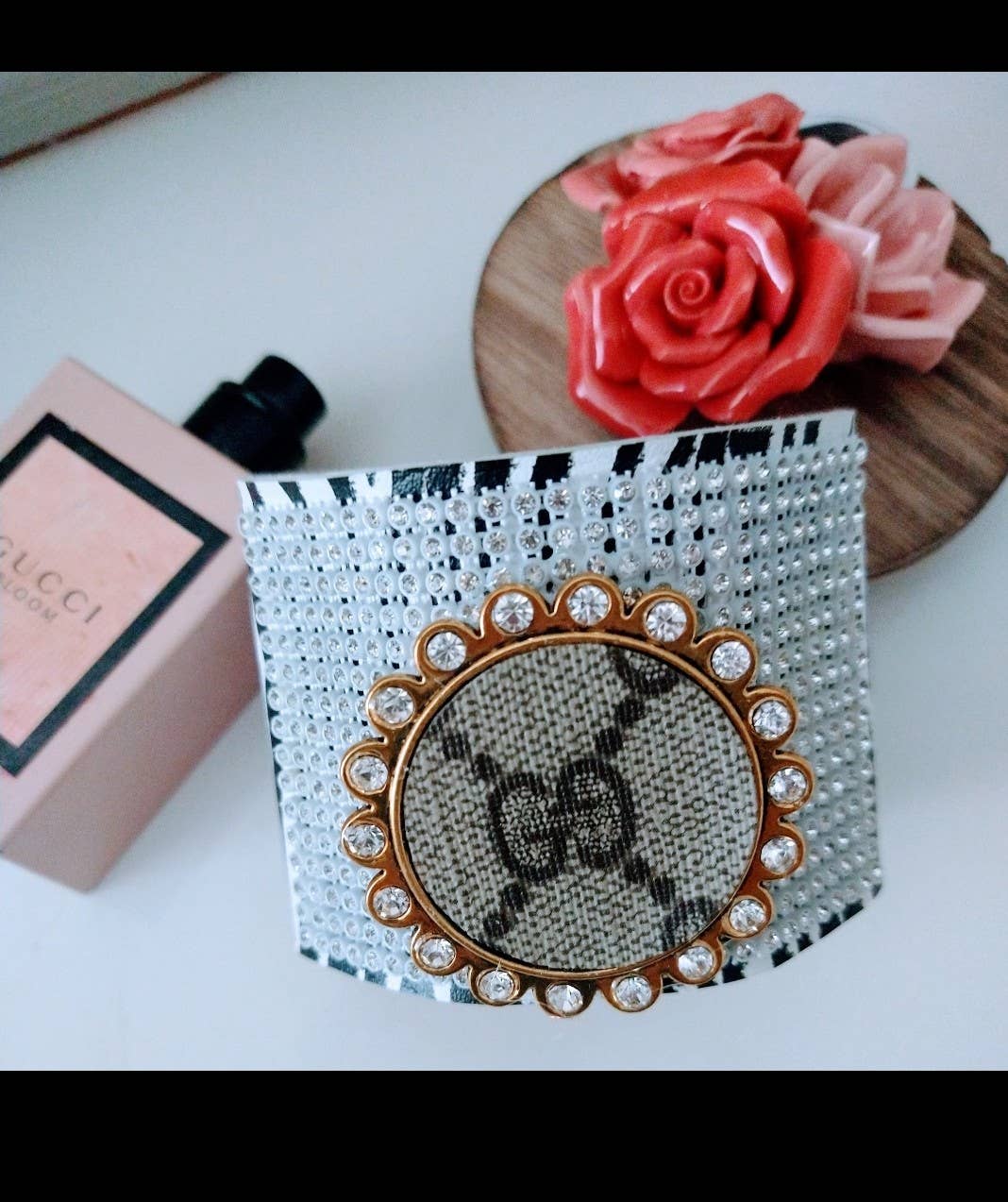 Contagious Couture - Wholesale Cuff Bracelet - Monogram Brown GG- Up-Cycled Cuff Bracelet1