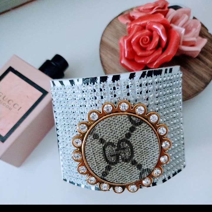 Contagious Couture - Wholesale Cuff Bracelet - Monogram Brown GG- Up-Cycled Cuff Bracelet1
