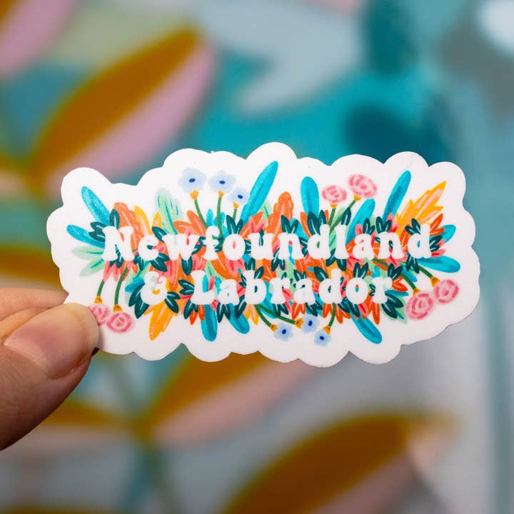 Newfoundland & Labrador Wild Flower Sticker 3 inch ( ( ( for wholesale by Paper Pattern Silk