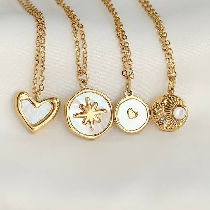 Blueyejewelry - Wholesale Pendant/charm necklace - Mother of Pearl Charm Necklaces-Heart Necklace-Star Pendant14