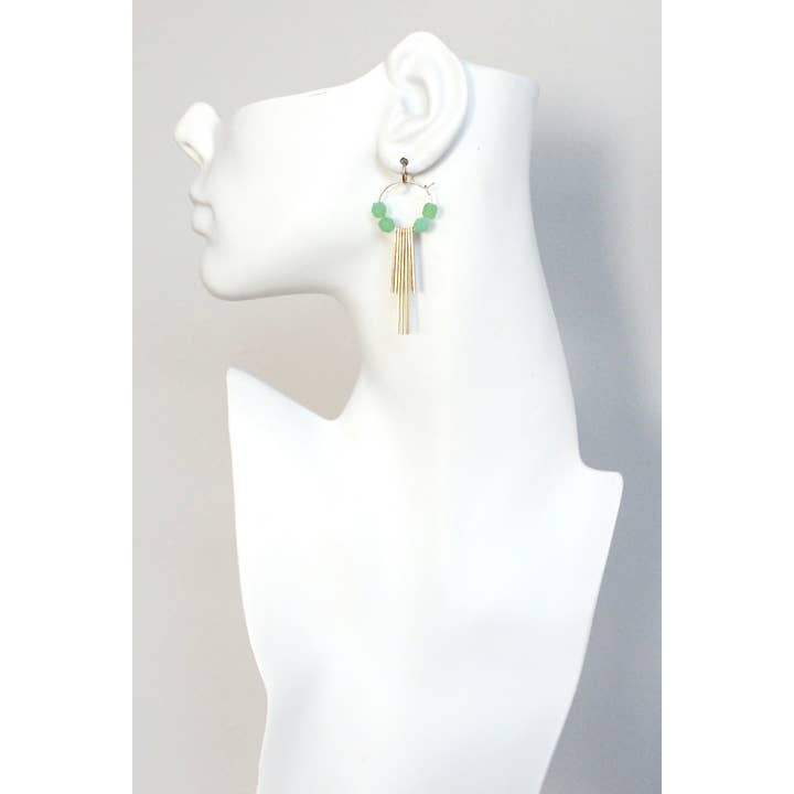 David Aubrey Jewelry - Wholesale Dangle Earrings - KYLE26 mint glass geometric hoop earrings1