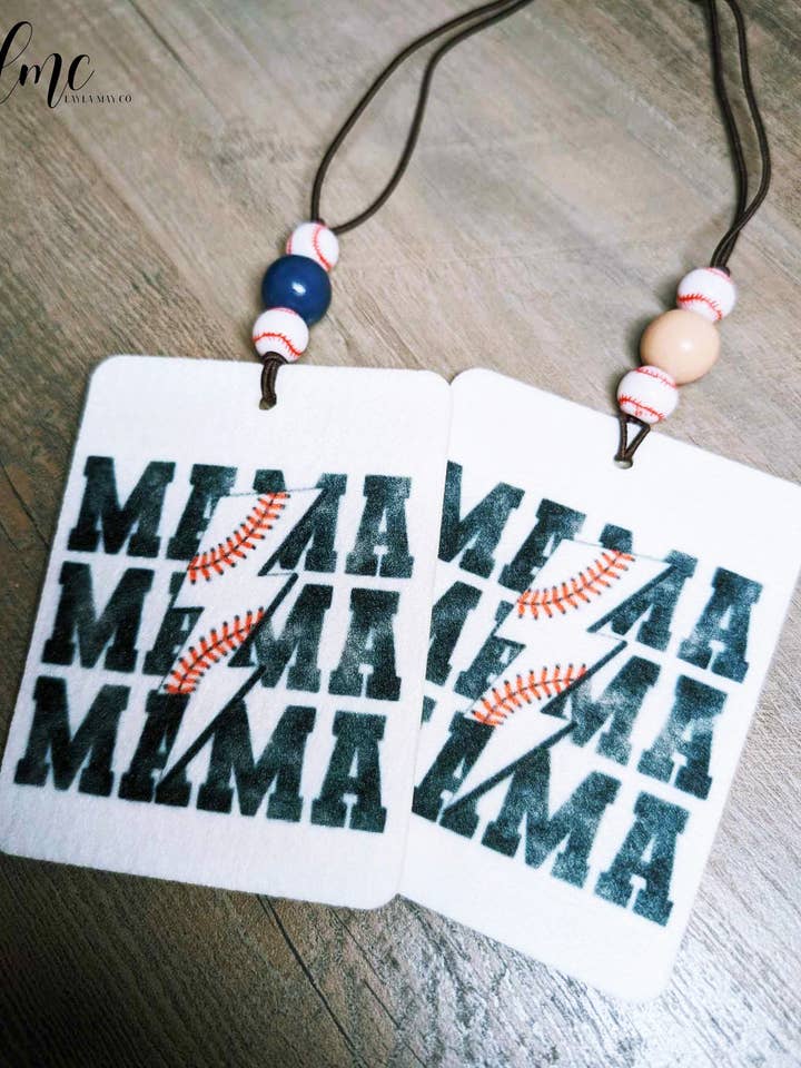 MAMA Baseball | Air Freshie | Bolt | Baseball Vibes for wholesale by Layla May Co