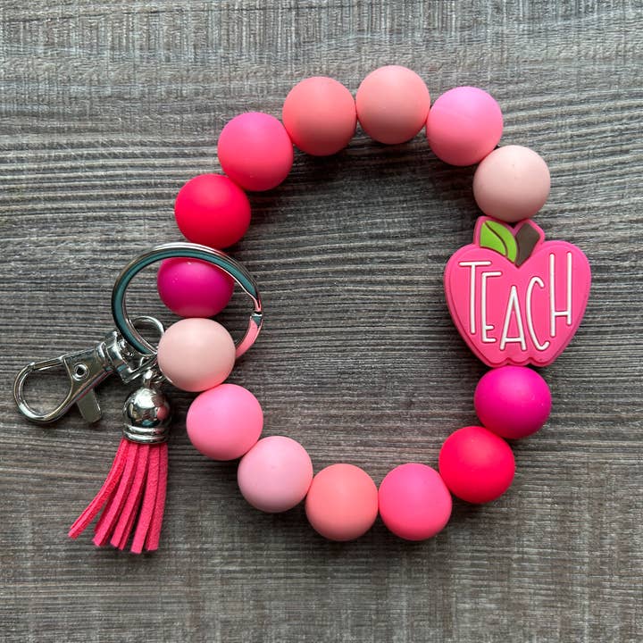 JILLIAN INK LLC - Wholesale Keychain - Women's - Apple Colorful Teacher Wristlet Keychain2