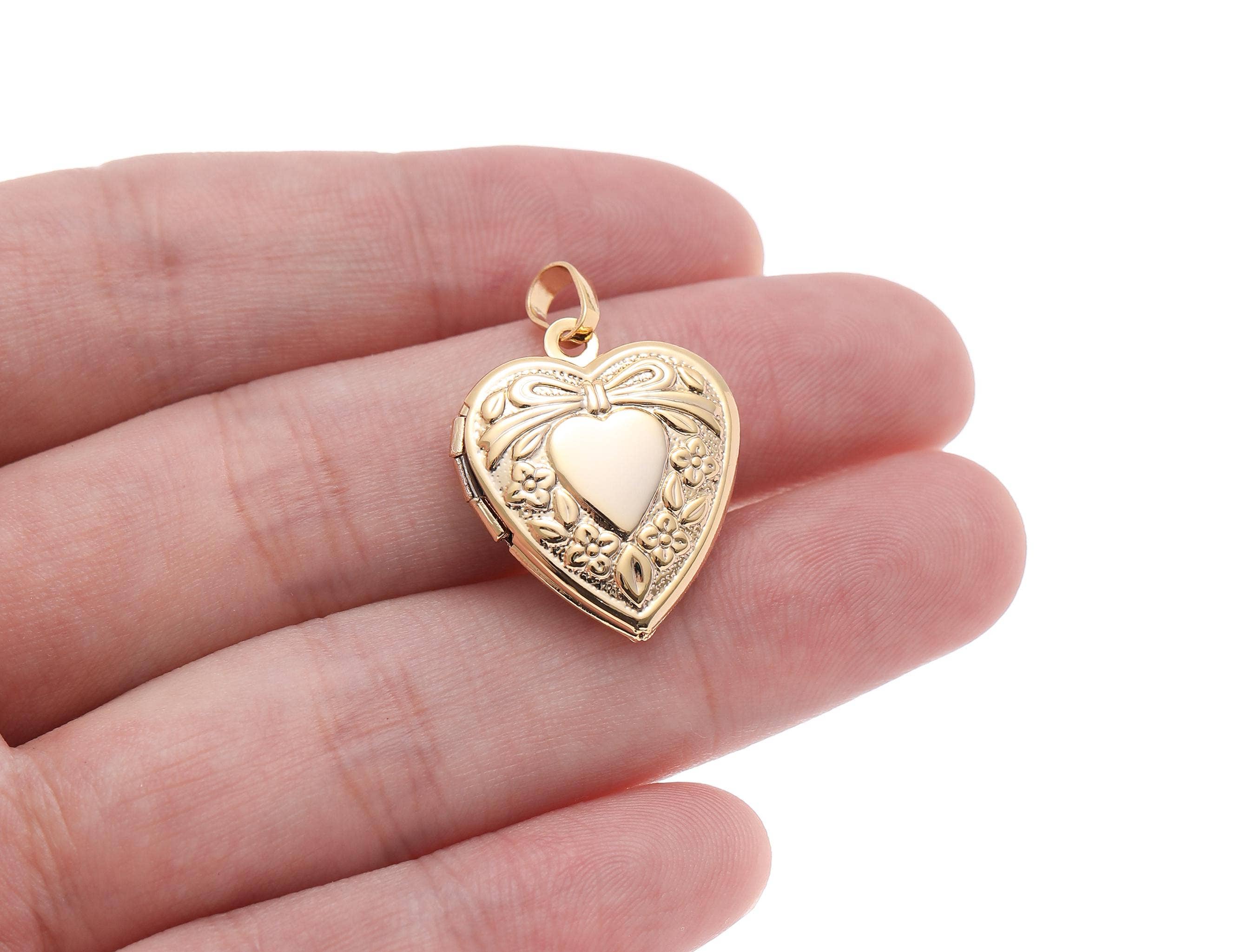 Jewel Pledge - Wholesale Individual Charm/Pendant - 18k Gold Heart Charm Locket Valentine's Day Gift CPG21321