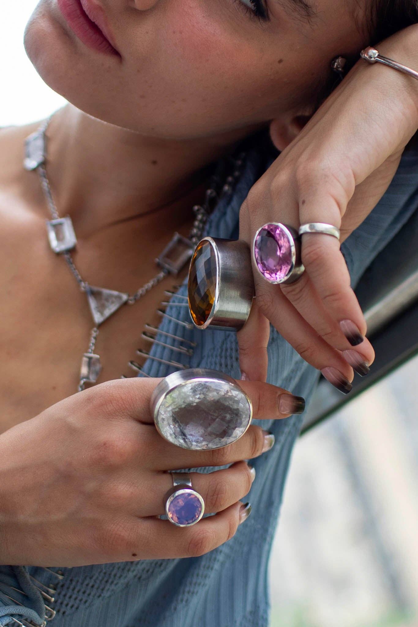 Vesper Obscura - Wholesale Cocktail/Statement Ring - Mini Orb Ring in Periwinkle