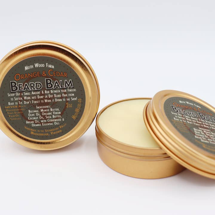Orangen- und Zedernholz-Bartbalsam für den Großhandel von MOTH WOOD