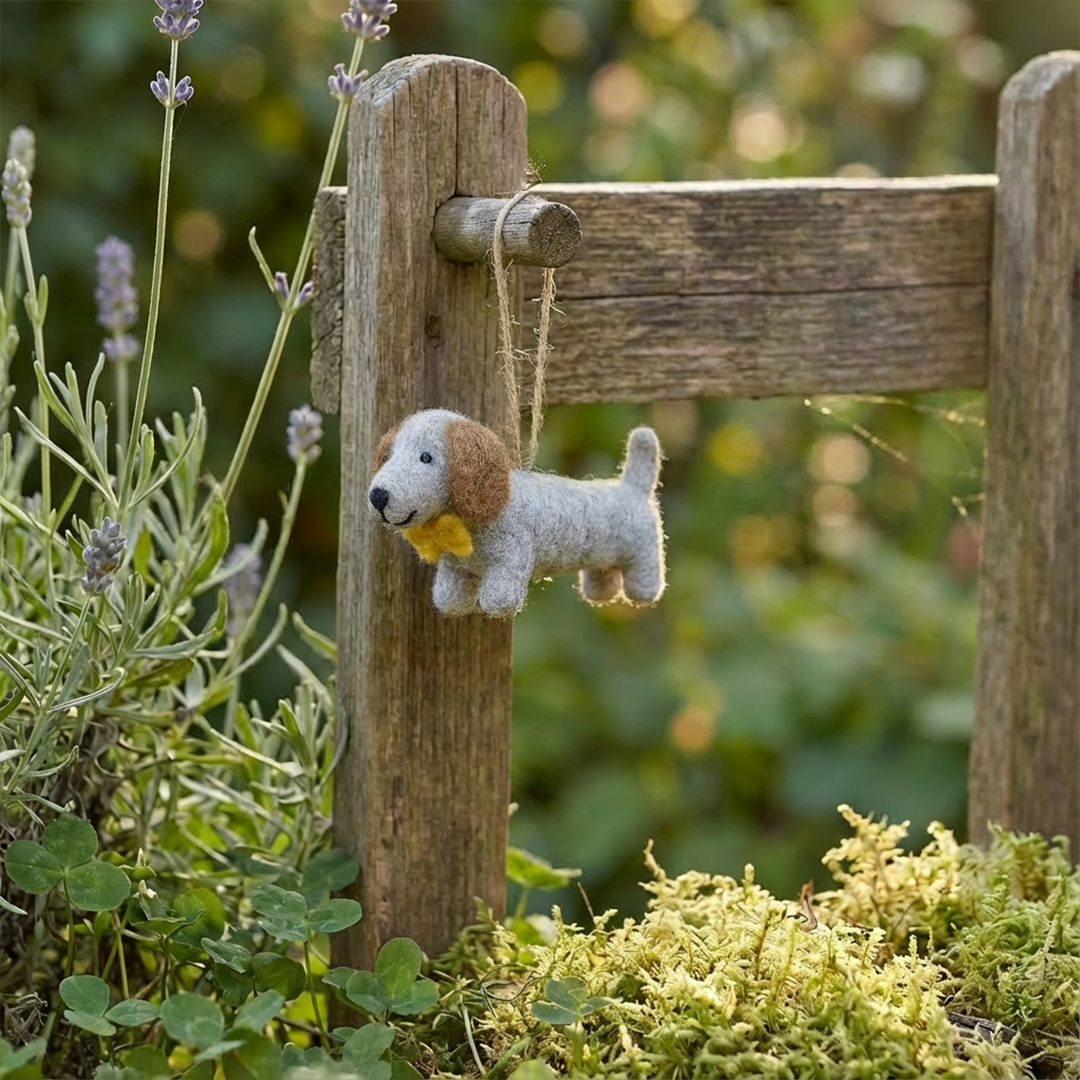 Felt So Good - Wholesale Ornament - Handmade Felt Dapper Dachshund Hanging Decoration3
