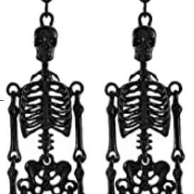 Black Skeleton Dangle Earrings for wholesale by KBW Global Corp.