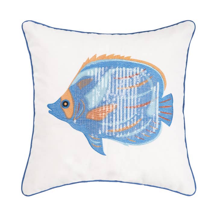 Coussin en forme de poisson de la côte des Galapagos en solde pour la vente par C&F Home