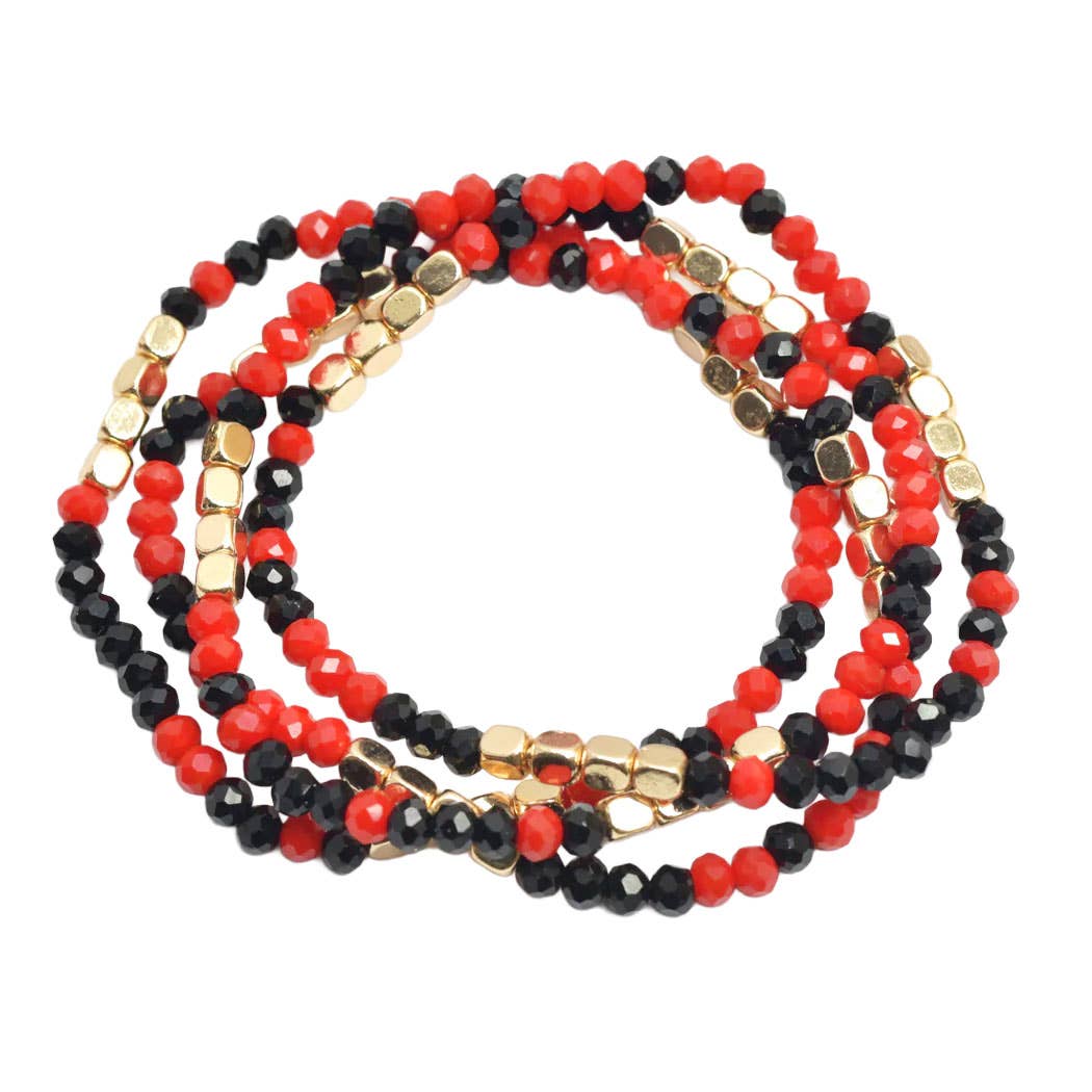 SOPHIA WHOLESALE – Pulseira de missangas por atacado – PULSEIRA ELÁSTICA MULTICAMADAS COM MISSANGAS DIA DE JOGO4