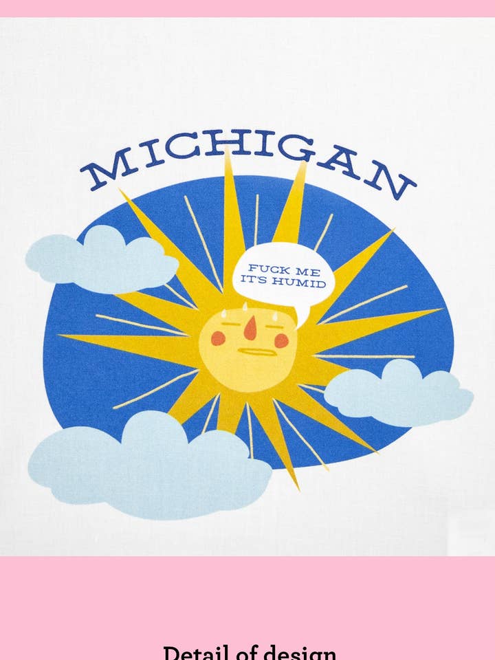 Michigan - Fuck Me, C'est Humide Torchon pour la vente par Bad Grandma Designs