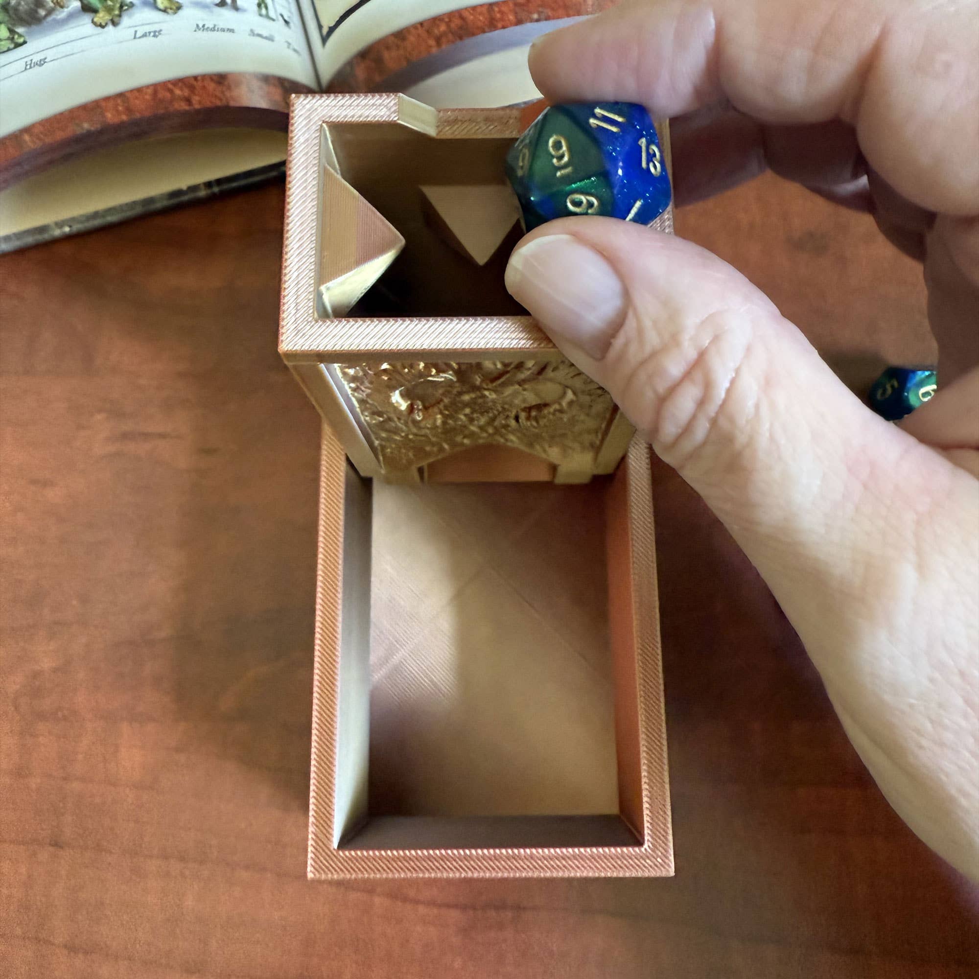 American Carver LLC - Wholesale Dice - Folding Dragon Dice Tower & Storage | TTRPG, D&D, TCG, CoC7