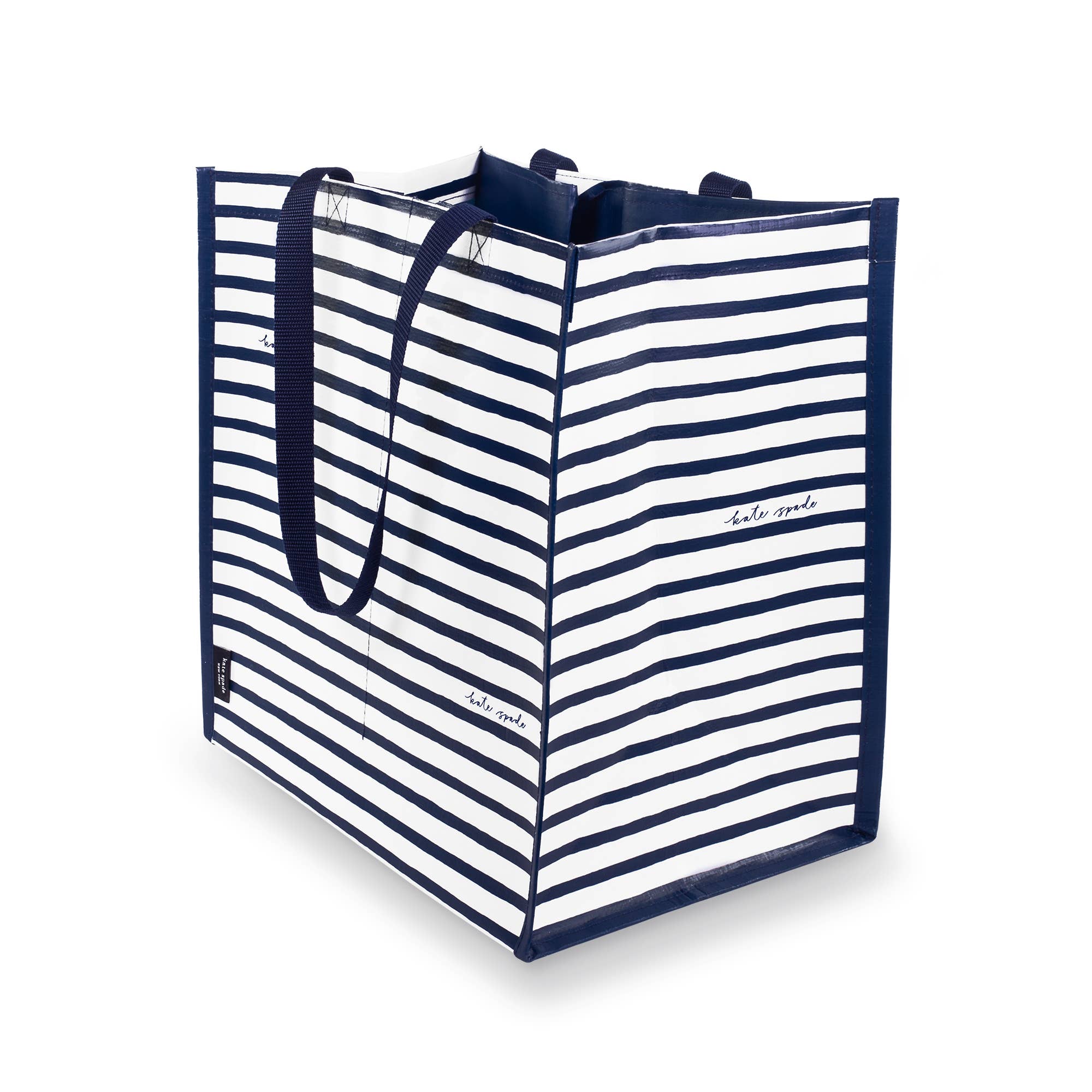 Kate Spade New York by Lifeguard Press - Wholesale Grocery/Shopping Bag - Grocery Tote, Navy Painted Stripe1