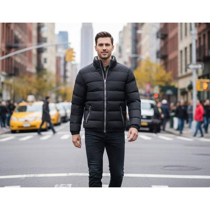 U2Wear Mens Puffer Jacket Winter-Ready, Water-Resistant Bomber Coat for wholesale by The Whole Shebang