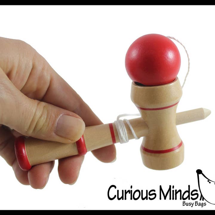Curious Minds Toys - Wholesale Wood Toy - Kids - 1 Kendama Small Wood Ball and Cup Wooden Mexican Yo Yo Toy Y2
