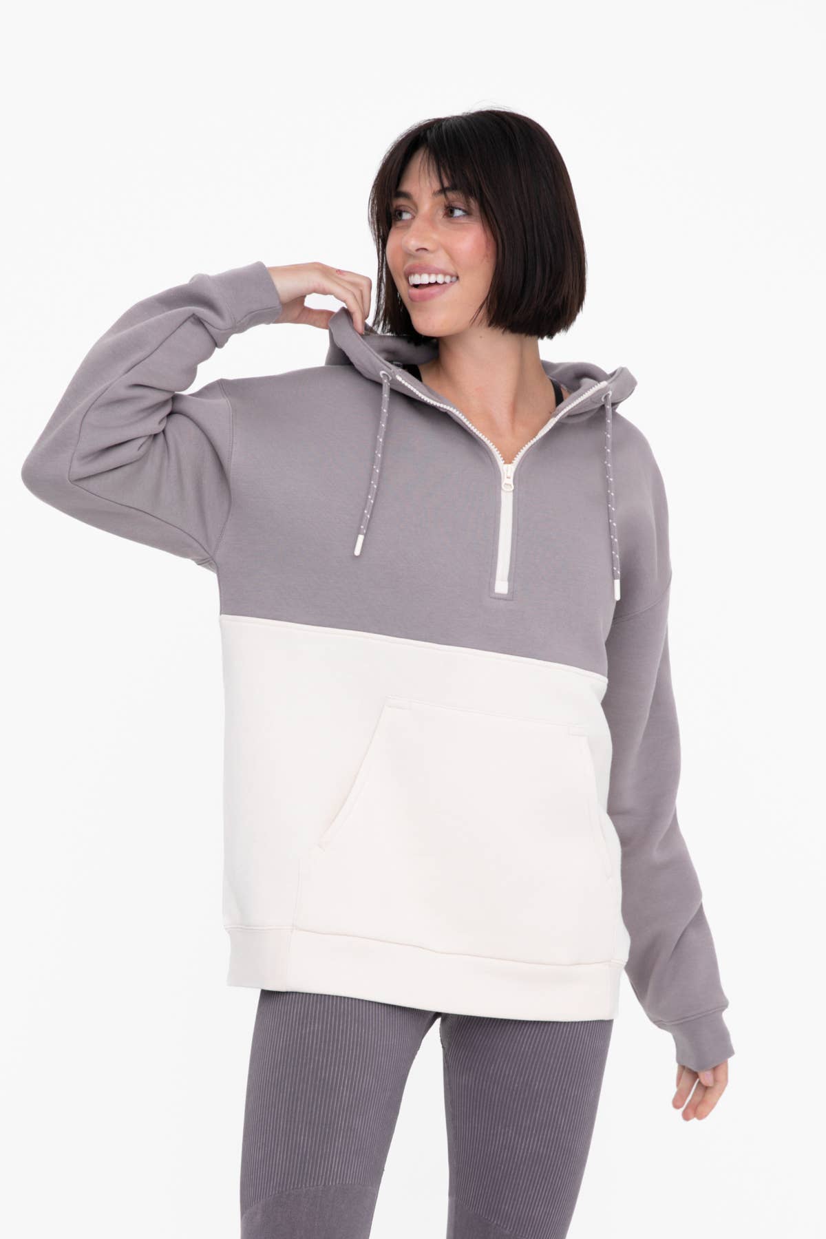 Mono B - Wholesale Hoodie - Women's - 2-Tone Color Blocked Hoodie with Pocket6