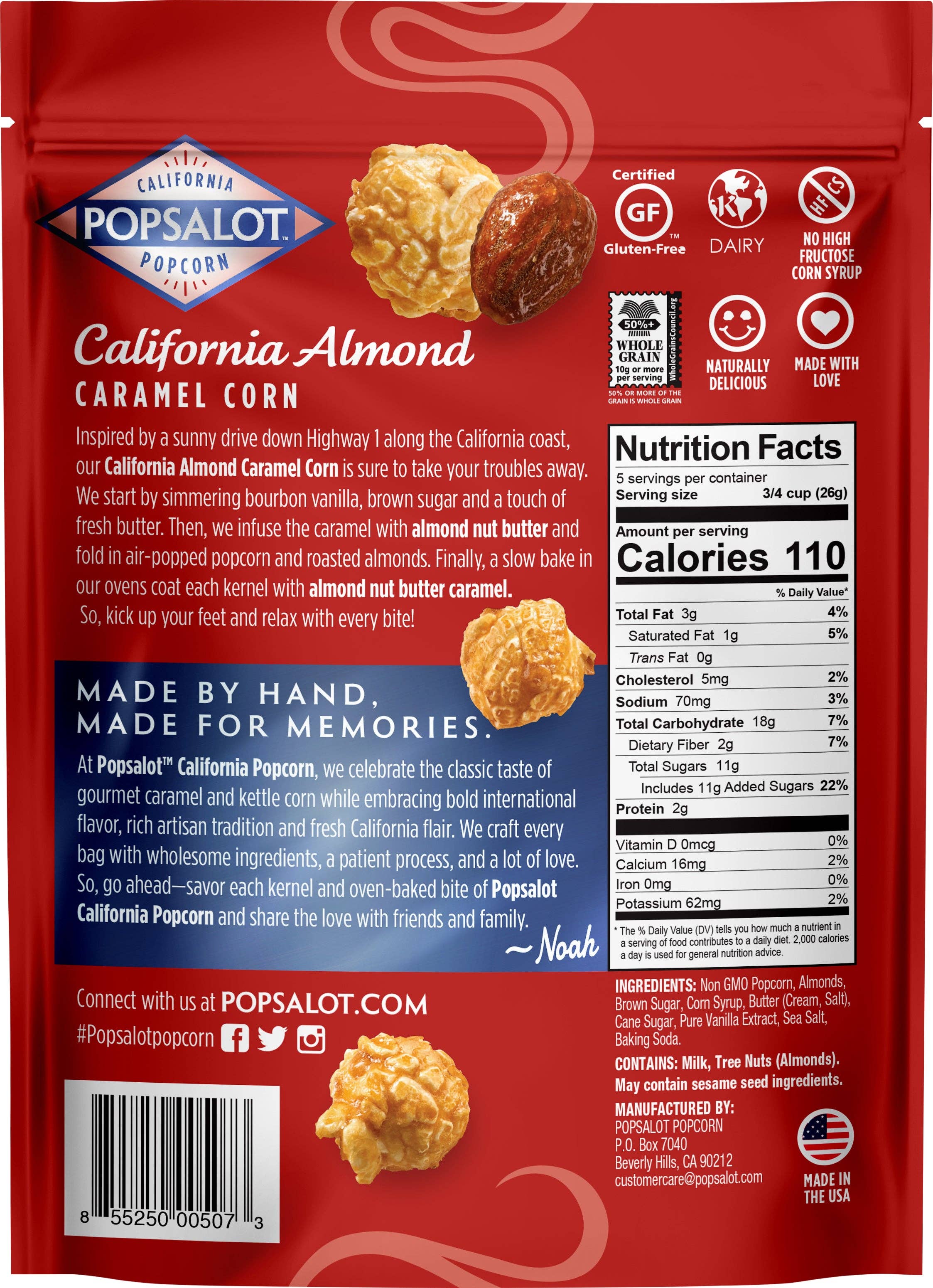 Popsalot Gourmet Popcorn - Vente Pop-corn - Popcorn Gourmet | Maïs soufflé au caramel et aux1