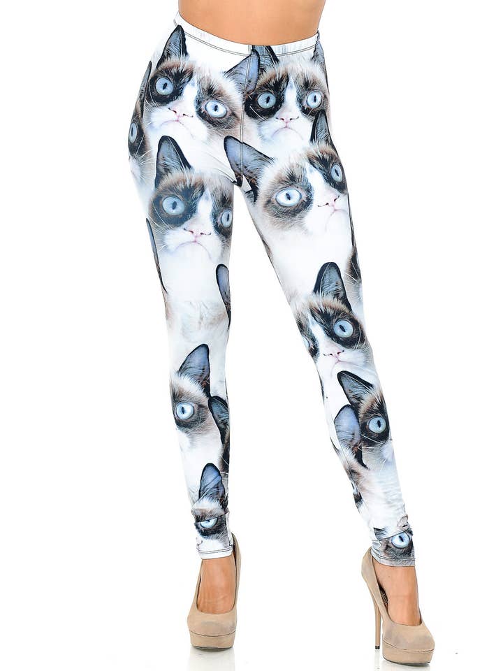 USA Fashion - Wholesale Fashion Leggings - Women's - Creamy Soft Grumpy Cat Leggings by USA Fashionâ„¢
