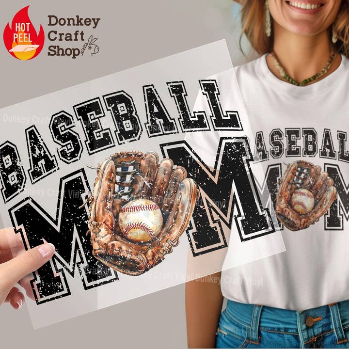 Baseball Mom MAMA DTF Transfers, Ready to press for wholesale by Donkey Craft