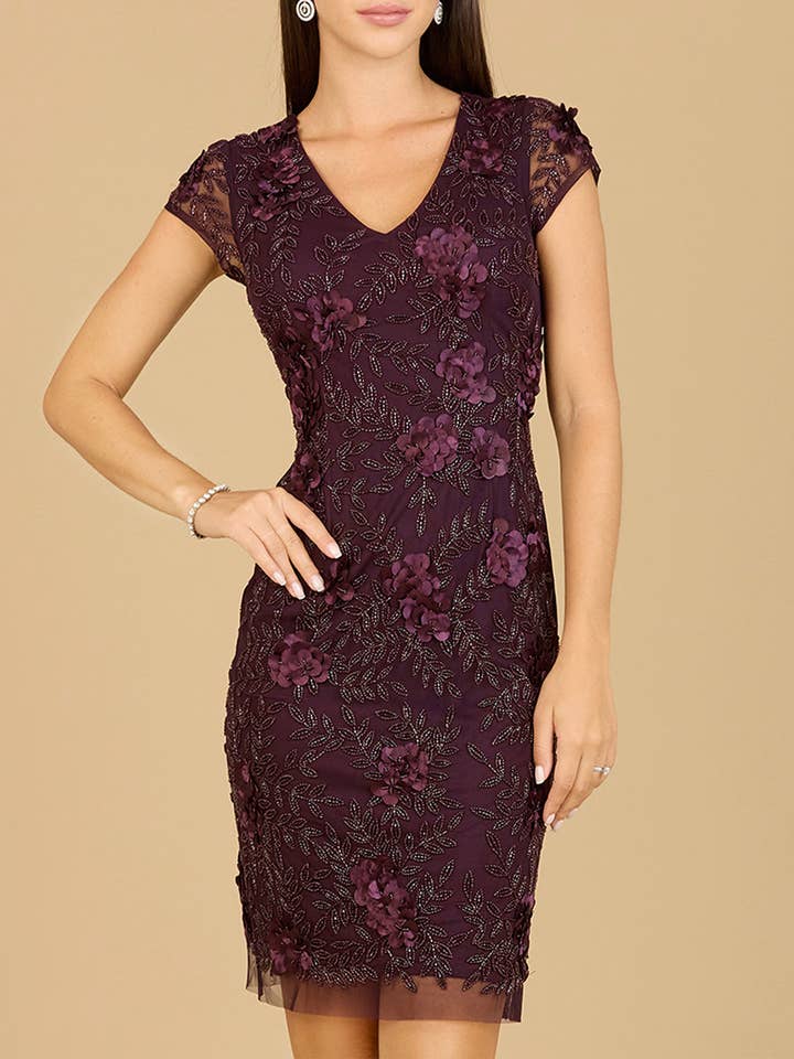 Jurk met versierde kapmouwen voor wholesale door Lara New York