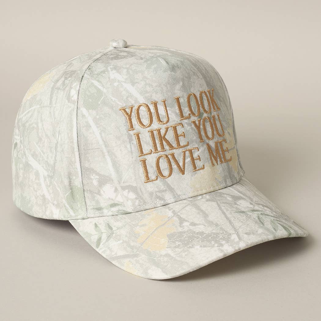 Fashion City – wholesale Baseballkeps - Unisex – You Look Like You Love Me broderad camomössa2