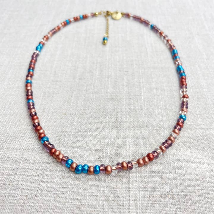 Ewelina Pas Jewelry - Wholesale Beaded/Pearl Necklace - Mixie/// Bronze Mixed Czech Glass Beaded Necklace5