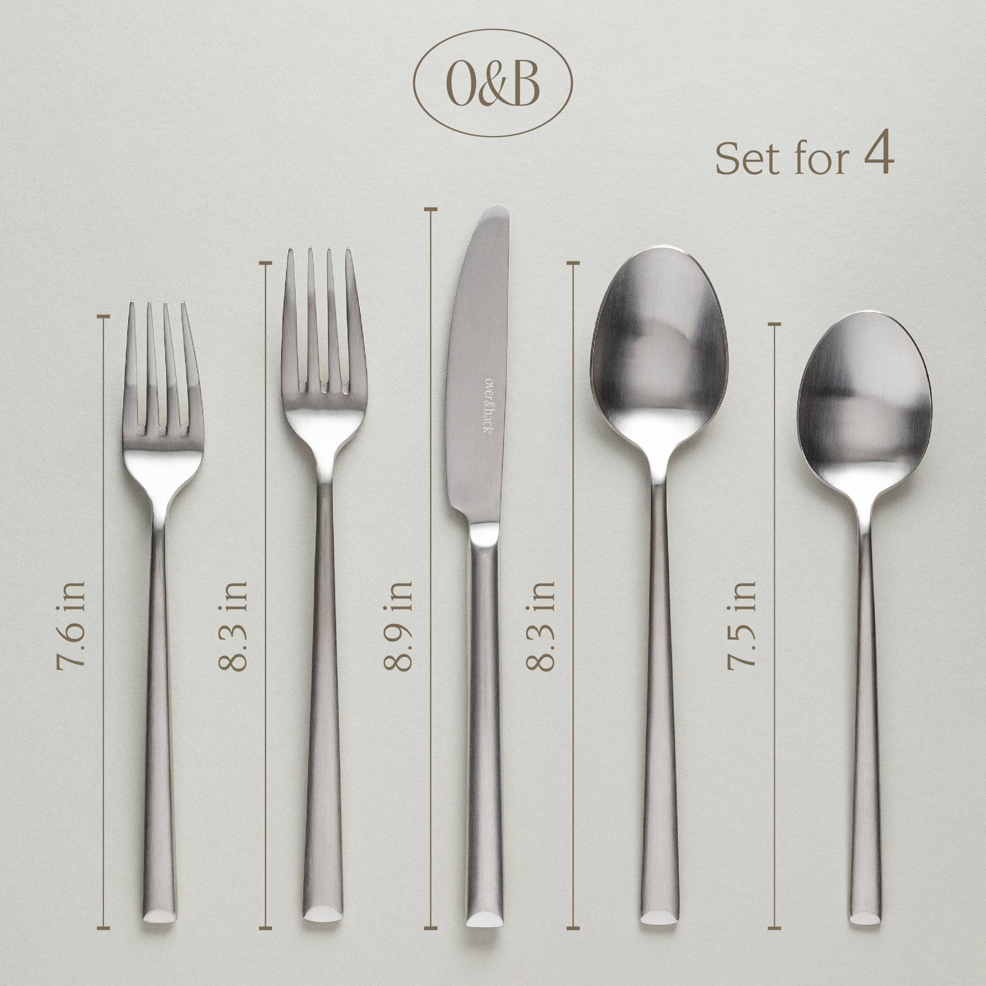 Mirrored Stainless Modern Flatware Cutlery Set – 20pc Service for 4 for wholesale on Faire13