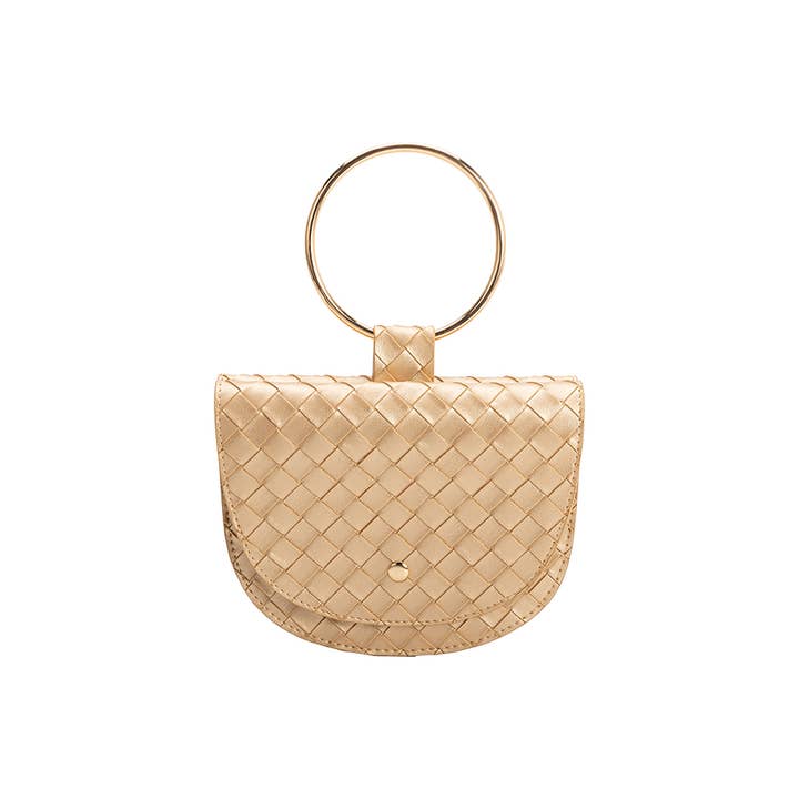 Melie Bianco - Wholesale Top Handle Bag - Women's - Felix Gold Recycled Vegan Top Handle Bag